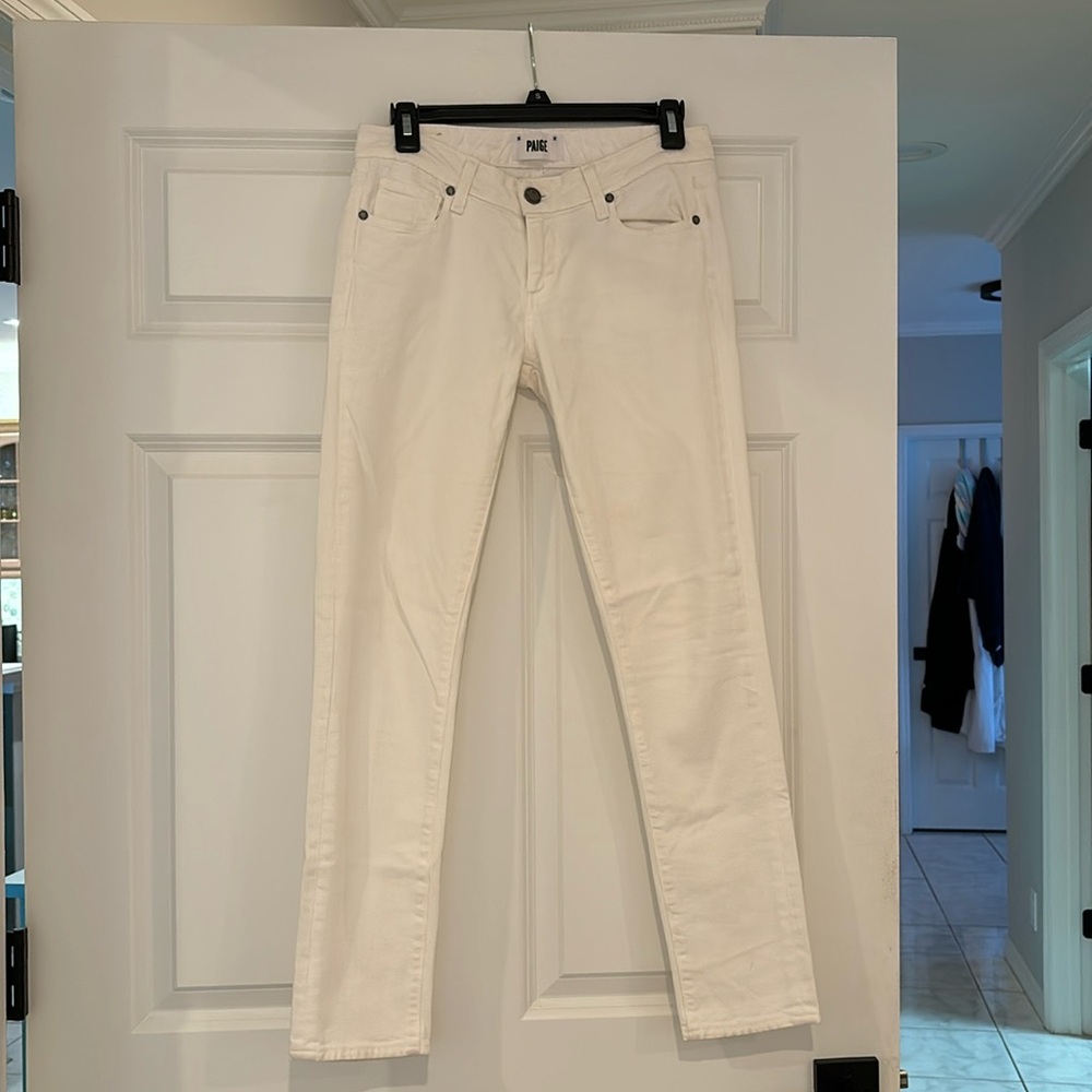 Paige White Skyline Ankle Peg Jeans